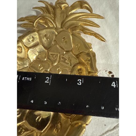 VTG Solid Brass Pineapple Trinket, Keys, Pocket Change Dish 6.5” Colonial - Picture 6 of 7